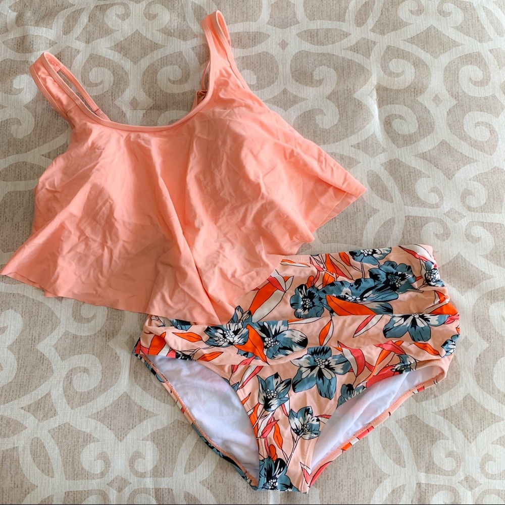 NEW Two Piece Swim Suit-Sz Large